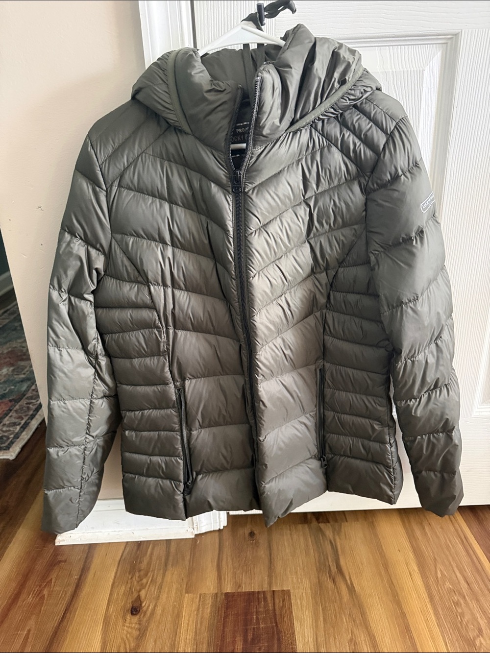 Lucky Brand Men's Hooded Puffer Jacket in Olive
